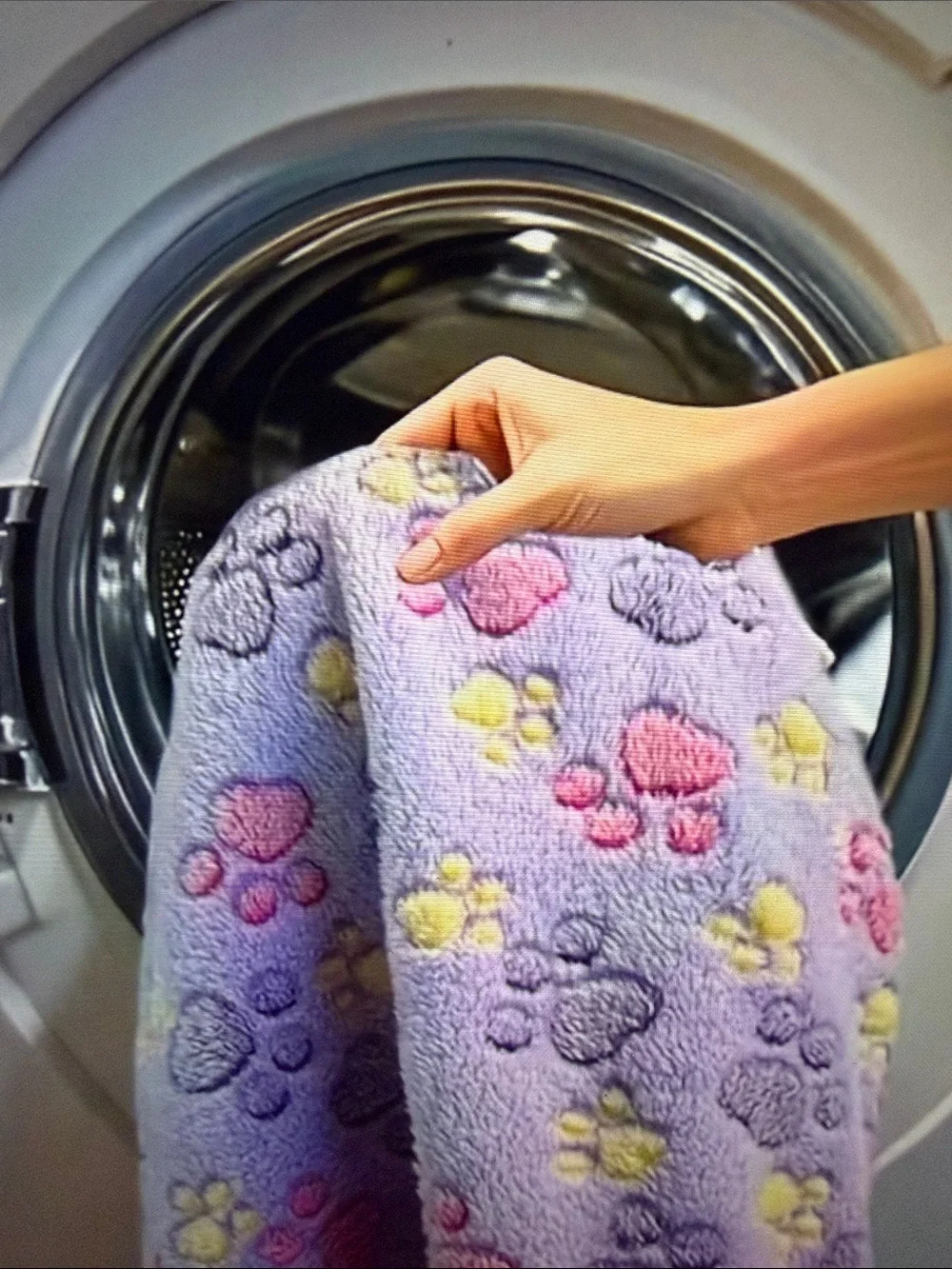 Plush Paw Print Pet Blanket - Cream, Lavender, Gray. Your choice of color